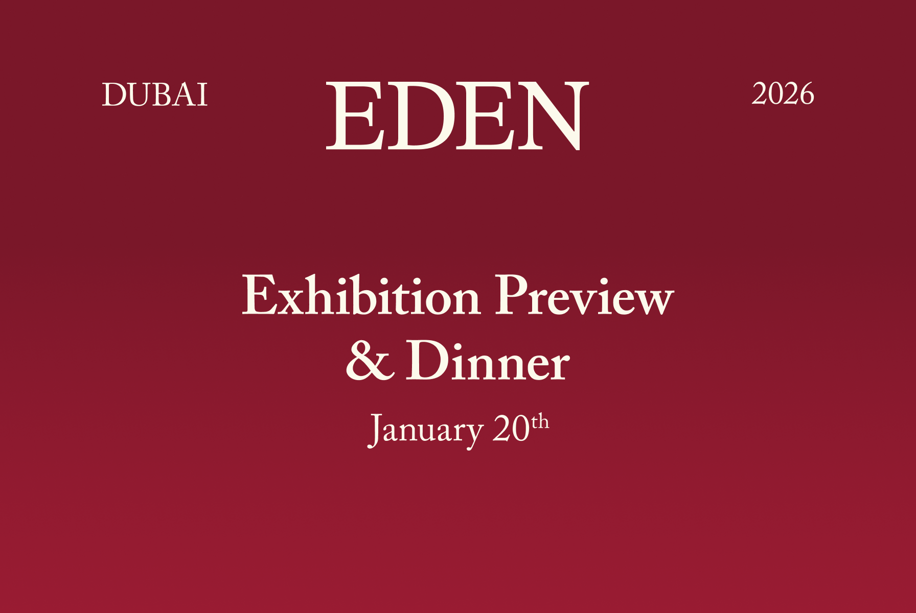 Dubai: Exhibition Preview & Dinner — Night I