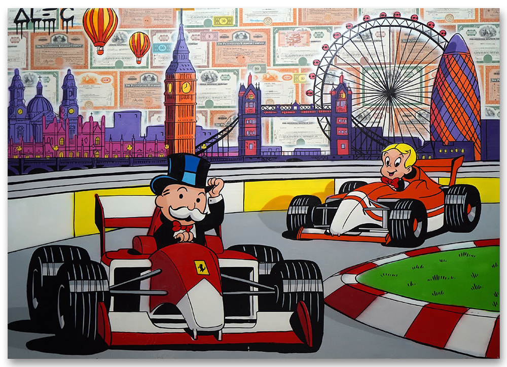 Monopoly and Richie Red and White London F1 Race