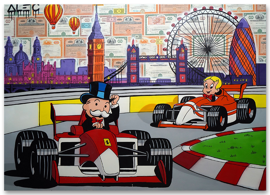 Monopoly and Richie Red and White London F1 Race