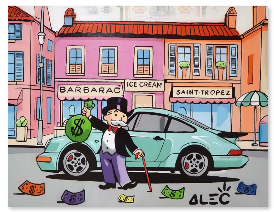 Monopoly Cane $ Bag up German Luxury Car Parked Ice Cream