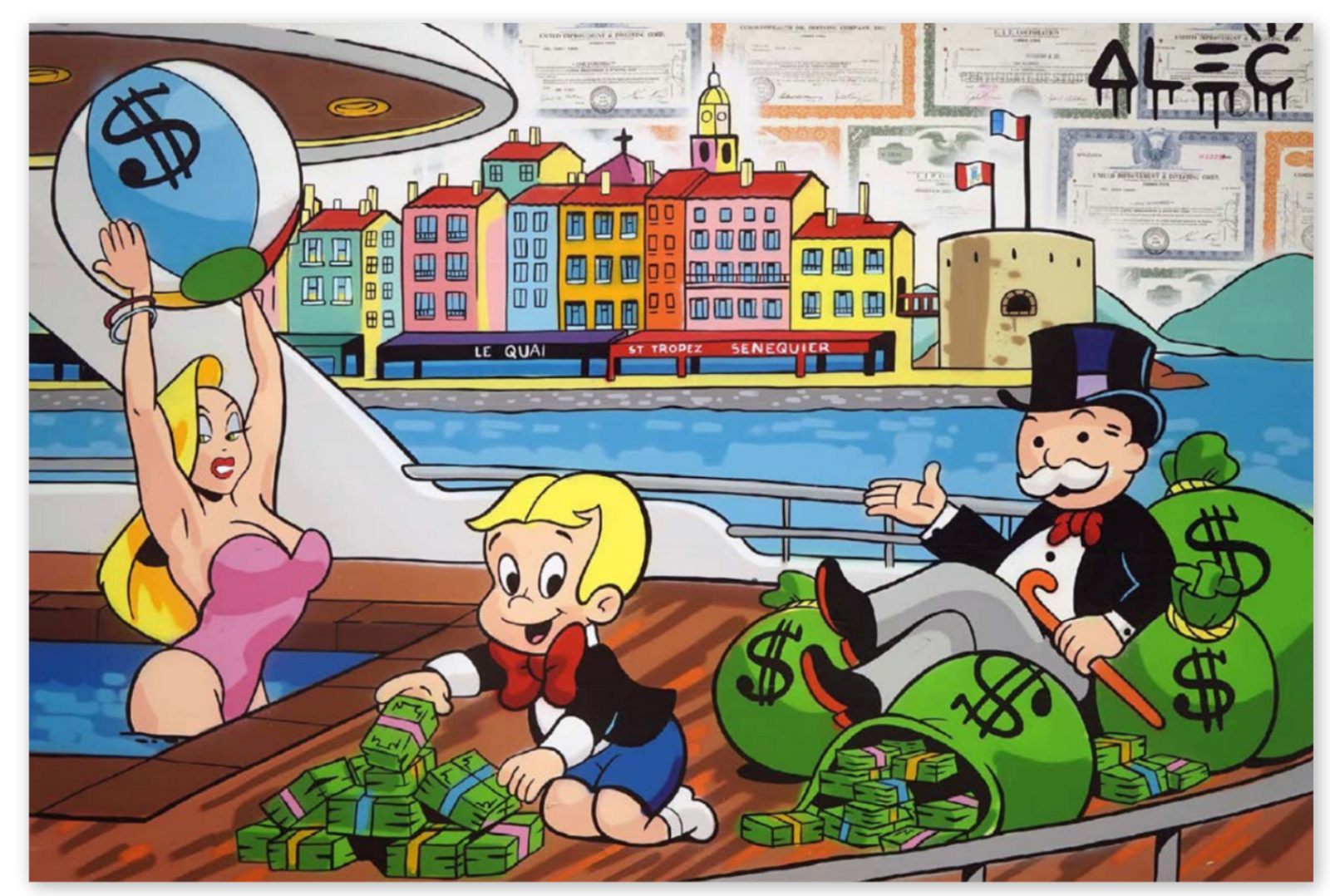 Richie, Monopoly Counting Up $ on Yacht Outside St Tropez