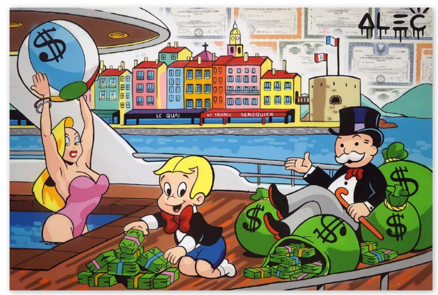Richie, Monopoly Counting Up $ on Yacht Outside St Tropez