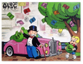 Monopoly, Richie Pink British Luxury Car with $ Bags