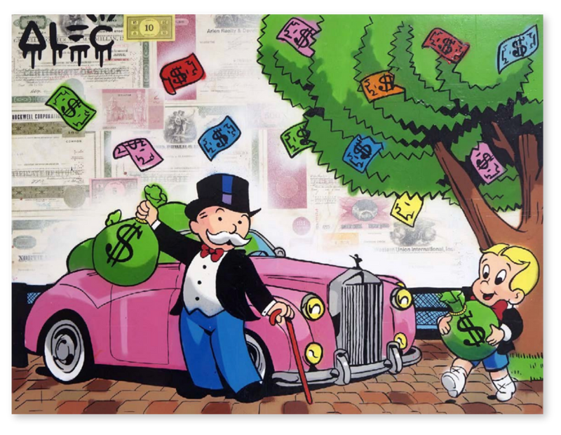 Monopoly, Richie Pink British Luxury Car with $ Bags