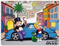 Monopoly and Richie Blue German luxury Car Parked St. Tropez