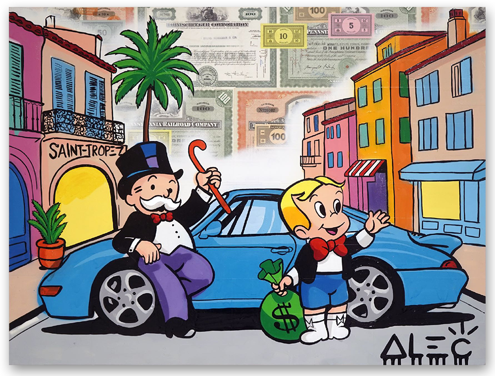 Monopoly and Richie Blue German luxury Car Parked St. Tropez