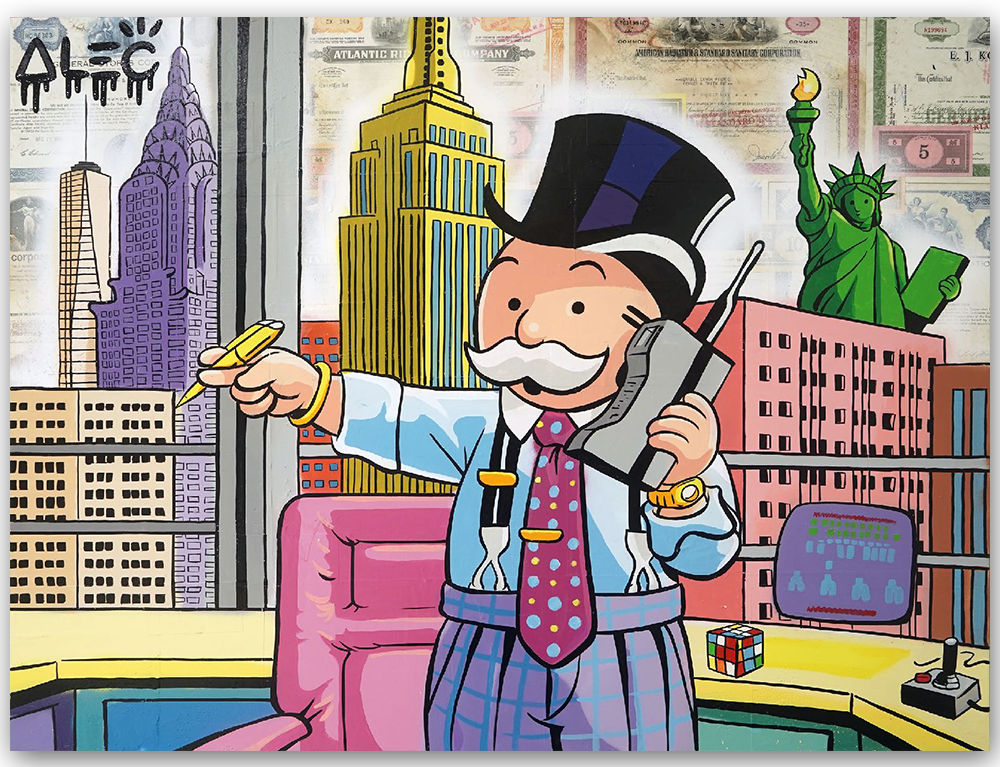 Gordon Gekko Monopoly in NYC Office