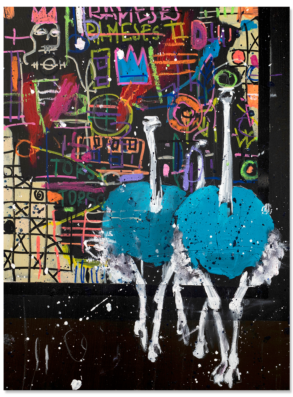 Three Ostriches and Basquiat