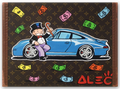 Monopoly Purple Cane up on Blue Porsche Trunk