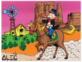 Monopoly Horseback Riding Through Desert Painting
