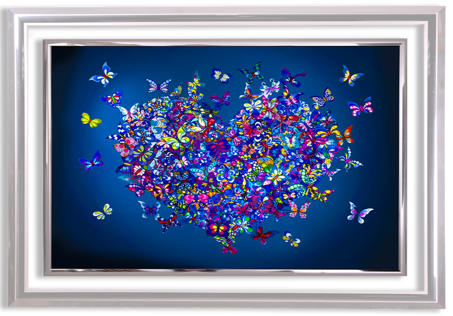 My Heart Is All a Flutter on Blue Back