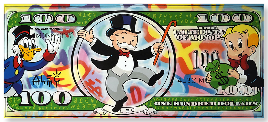 Monopoly, Scrooge and Richie Colorful $100 Bill