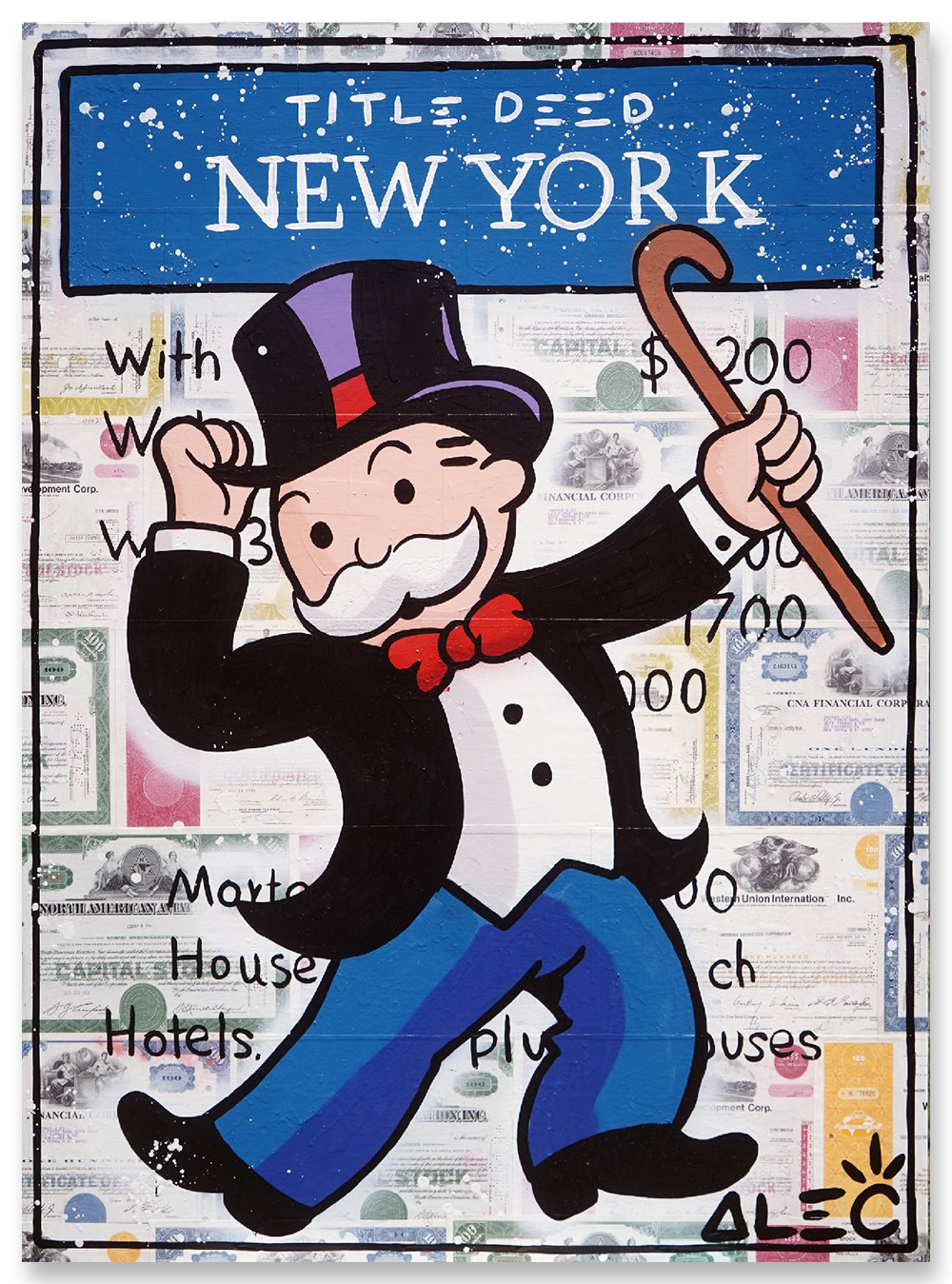 Title Deed, Monopoly Tripping Hat Cane up New York