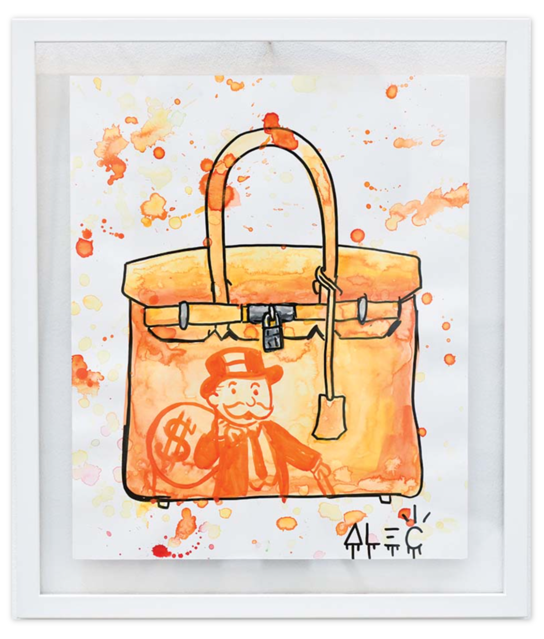 Monopoly $ Bag Orange Bag Paper - Watercolor