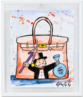 Monopoly Cane and $ Bag Red Bag Paper - Watercolor