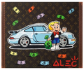 Richie Waving with $ Bag Front of Blue German Car Trunk