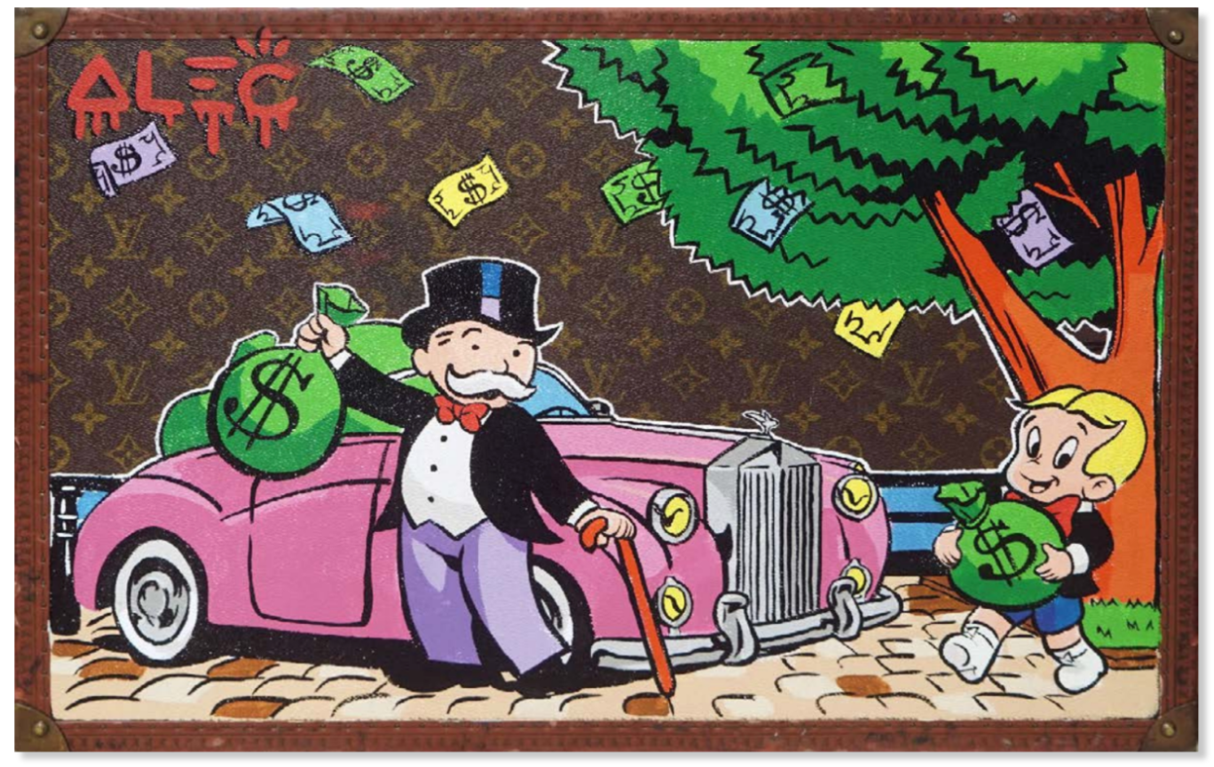 Monopoly, Richie Pink British Luxury Car with $ Bag