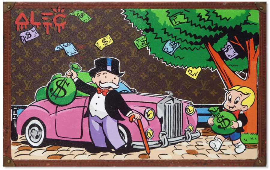 Monopoly, Richie Pink British Luxury Car with $ Bag