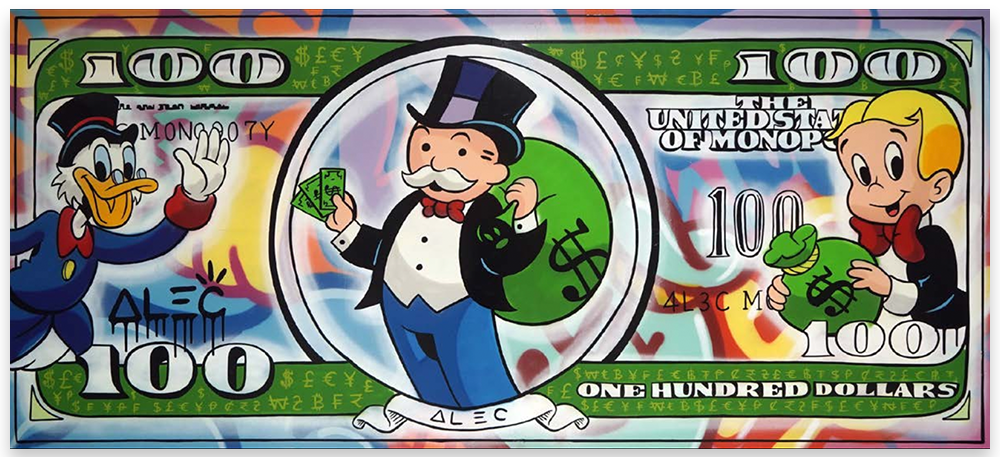 Monopoly with $ Bag and Team Colorful $100 bill