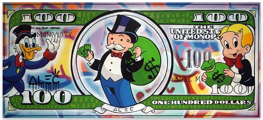 Monopoly with $ Bag and Team Colorful $100 bill