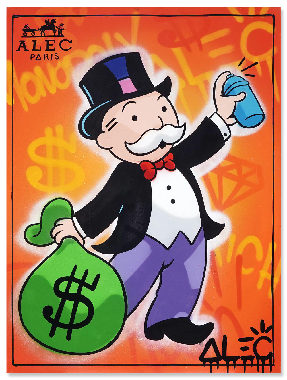 Orange Monopoly Blue Spray Can Up