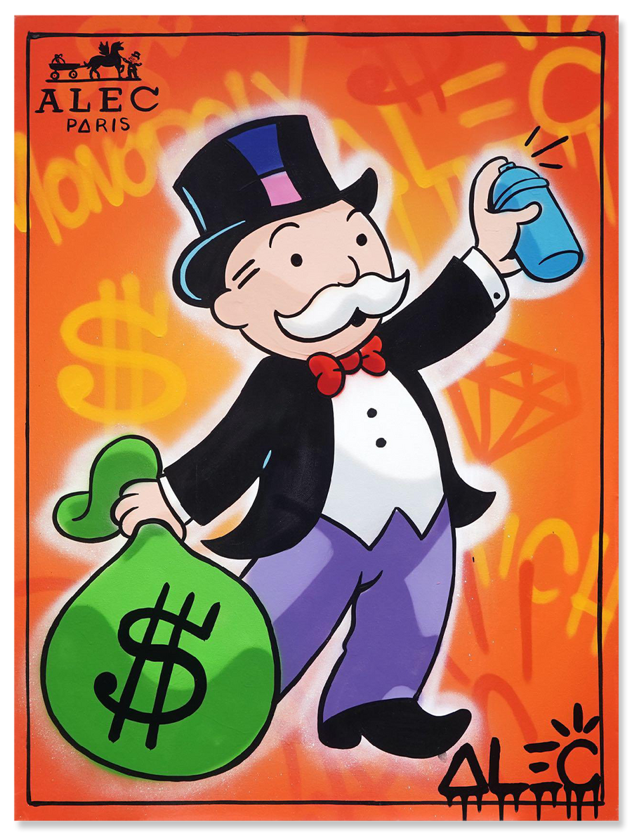 Orange Monopoly Blue Spray Can Up