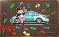 Trunk with Blue German Luxury Car