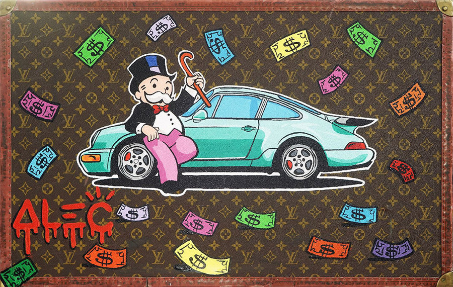 Trunk with Blue German Luxury Car