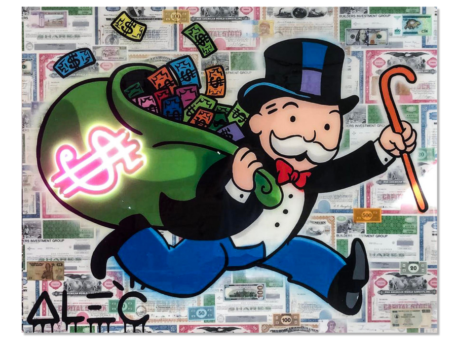 Monopoly Big $ Bag Run Colorful Cash Neon
