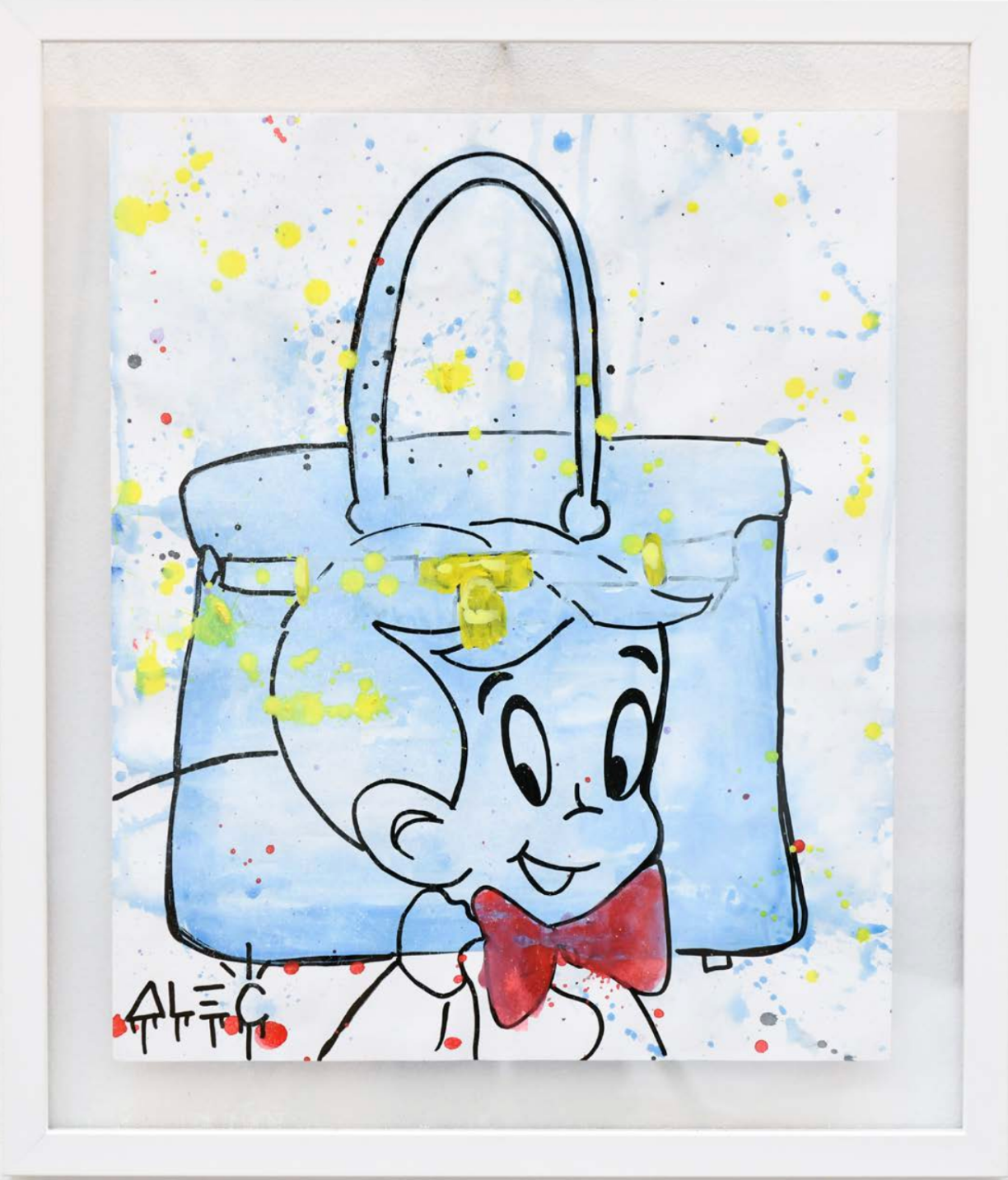 Richie Red Bowtie Blue Bag Paper - Watercolor