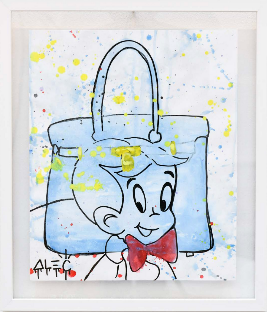 Richie Red Bowtie Blue Bag Paper - Watercolor