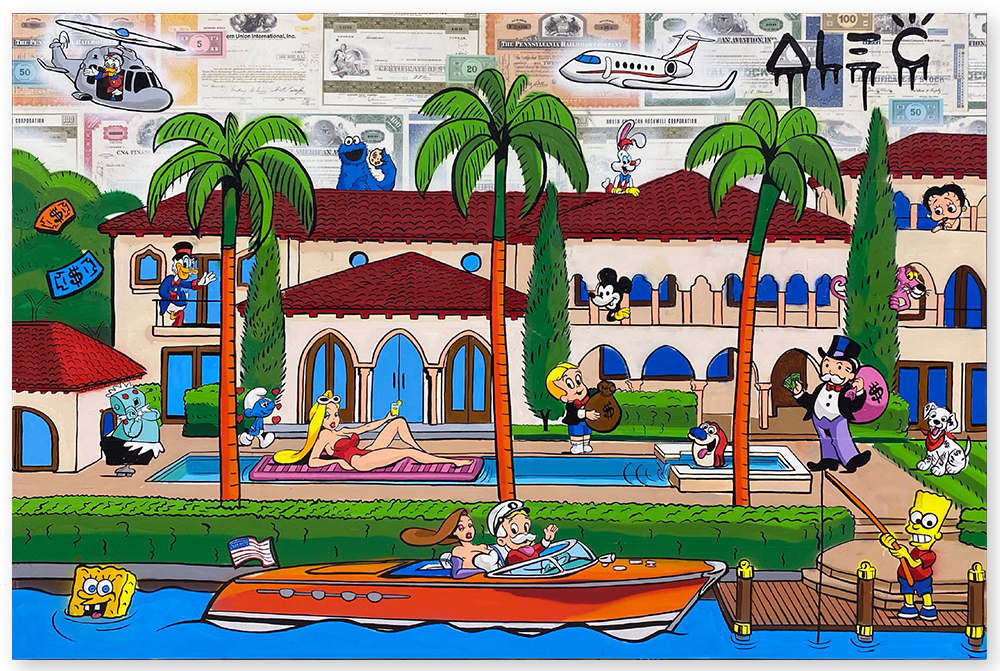 $ Team and Characters Backyard and Dockside Miami Mansion