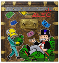 Monopoly on $ Bags with Mr Burns Trunk
