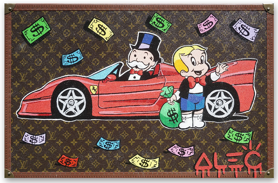Monopoly and Richie Convertible Red Italian Luxury Car Trunk