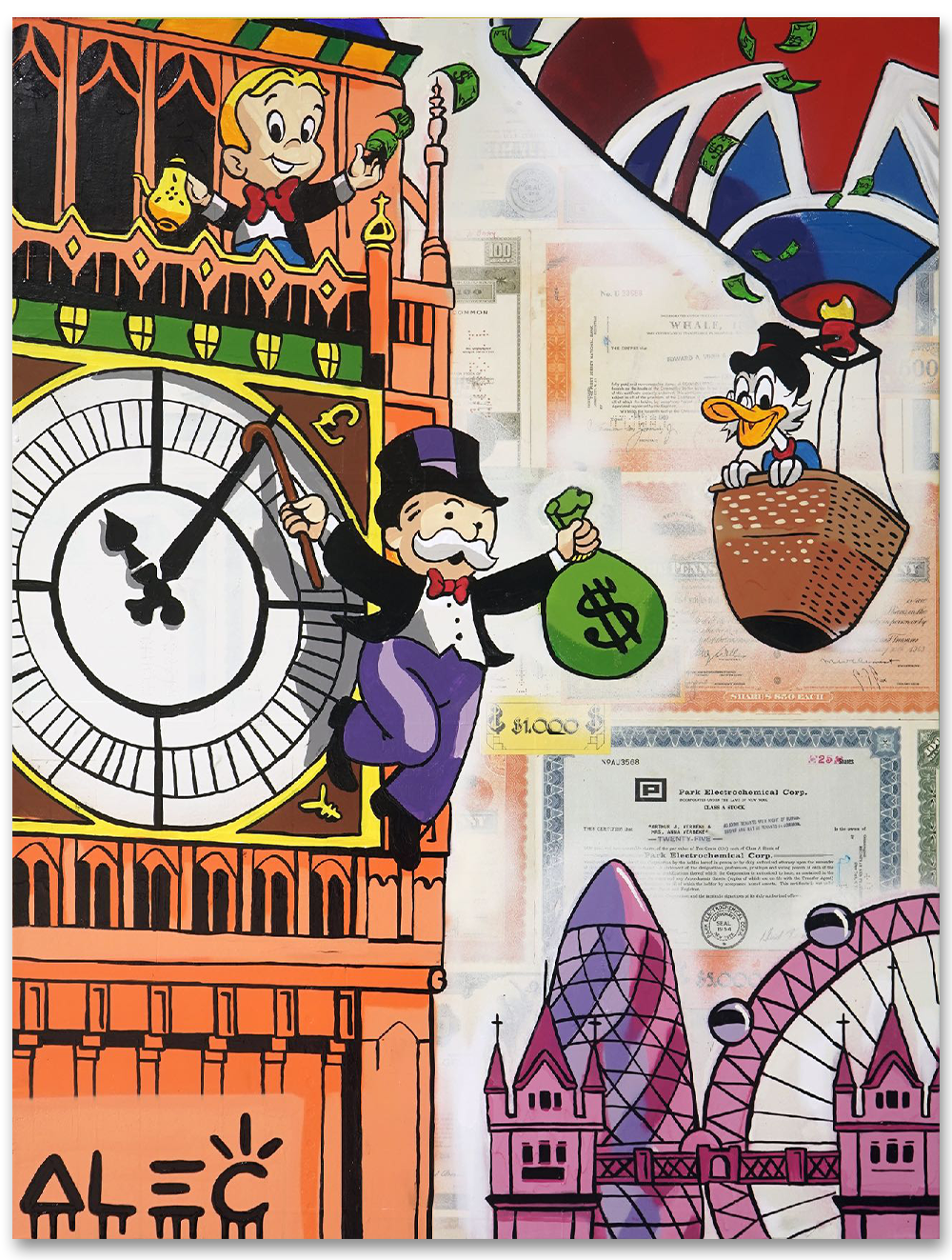 $Team over London Monopoly on Big Ben