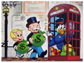 $ Team with $ Bags at Red London Telephone Booth