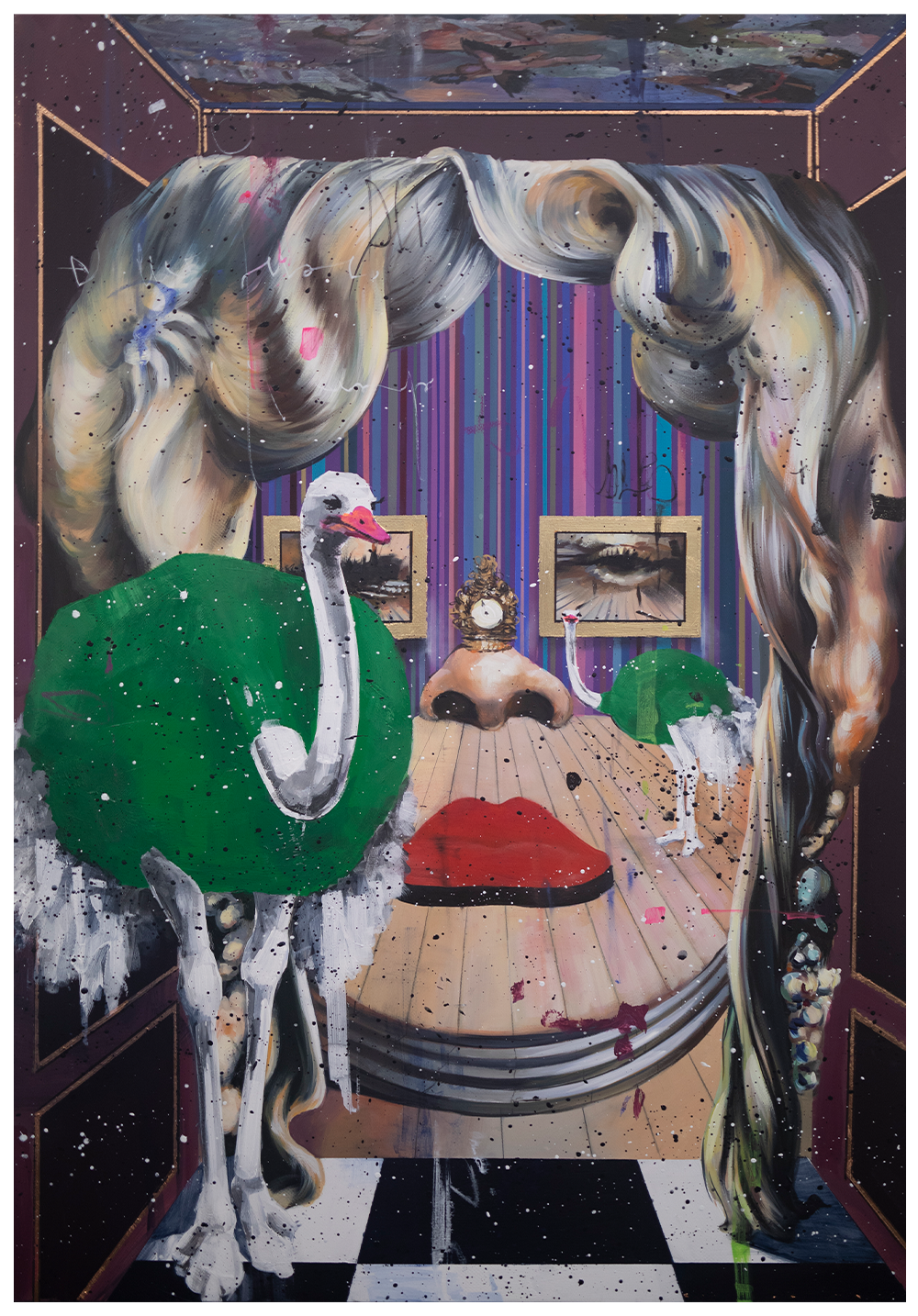 Mae West and Green Ostriches