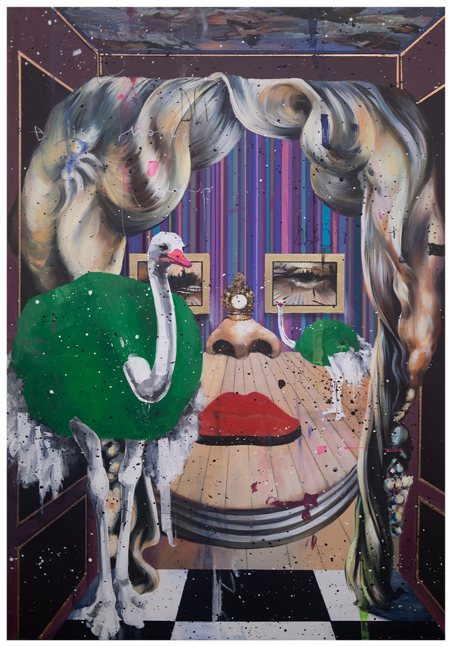 Mae West and Green Ostriches