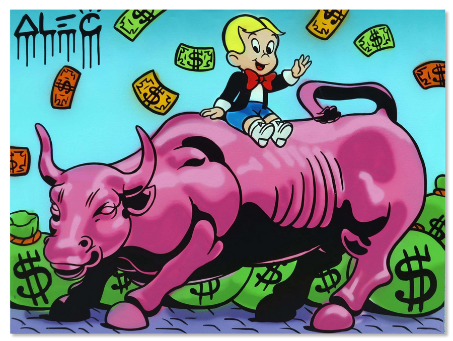 Richie with Pink Wall St. Bull Blue