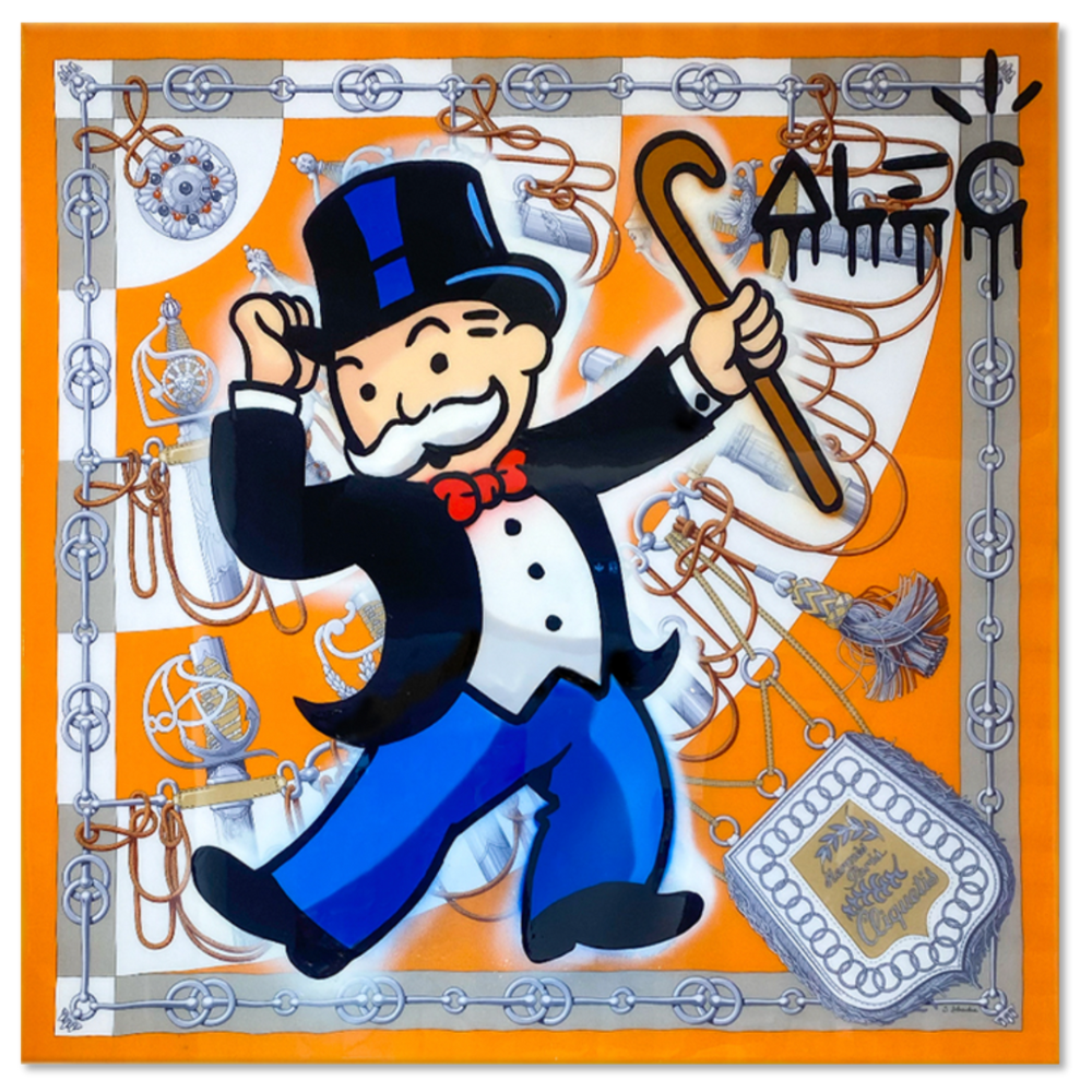 Monopoly with Cane Up Orange Brand Scarf