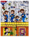 Beatles Playing on Building Rooftop with $ Team