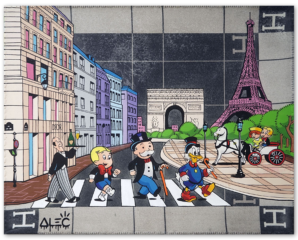 $ Team Crossing Paris Street Scene
