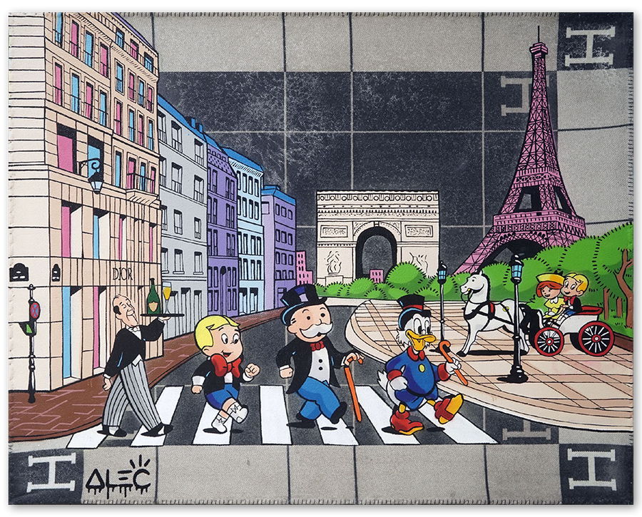 $ Team Crossing Paris Street Scene