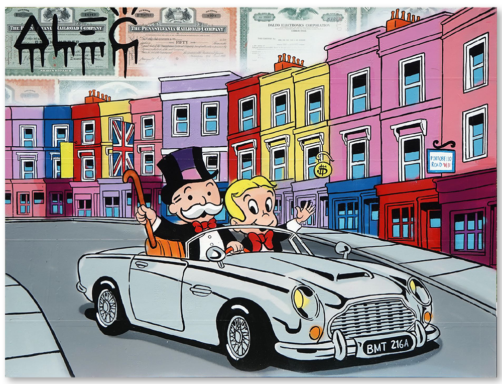 Monopoly and Richie Silver Car on Portobello Road