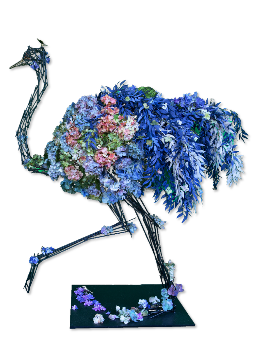 Blue Flower Ostrich