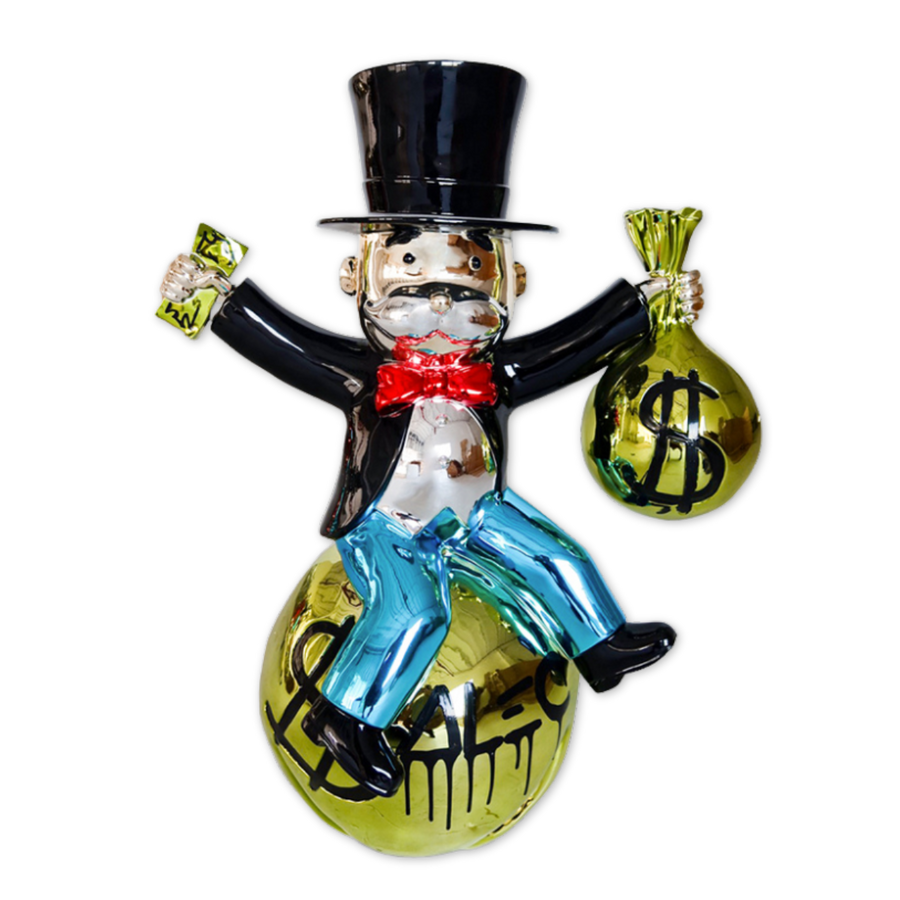 Monopoly Sitting on $ Money Bag
