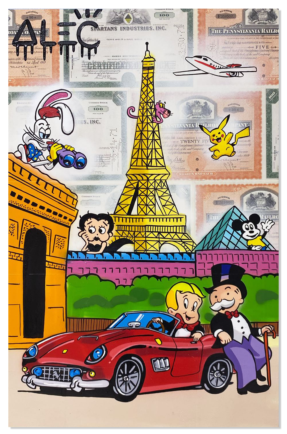 Richie and Monopoly Red Ferrari Parked Paris