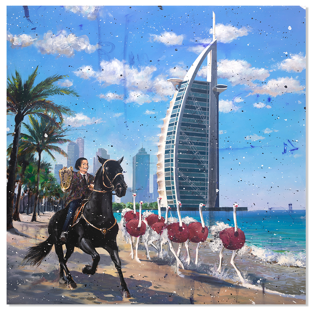Dali Riding on Dubai Beach