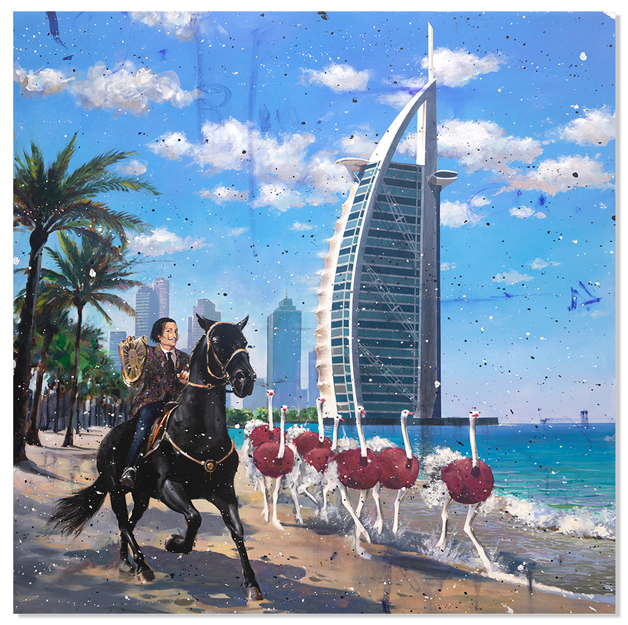 Dali Riding on Dubai Beach