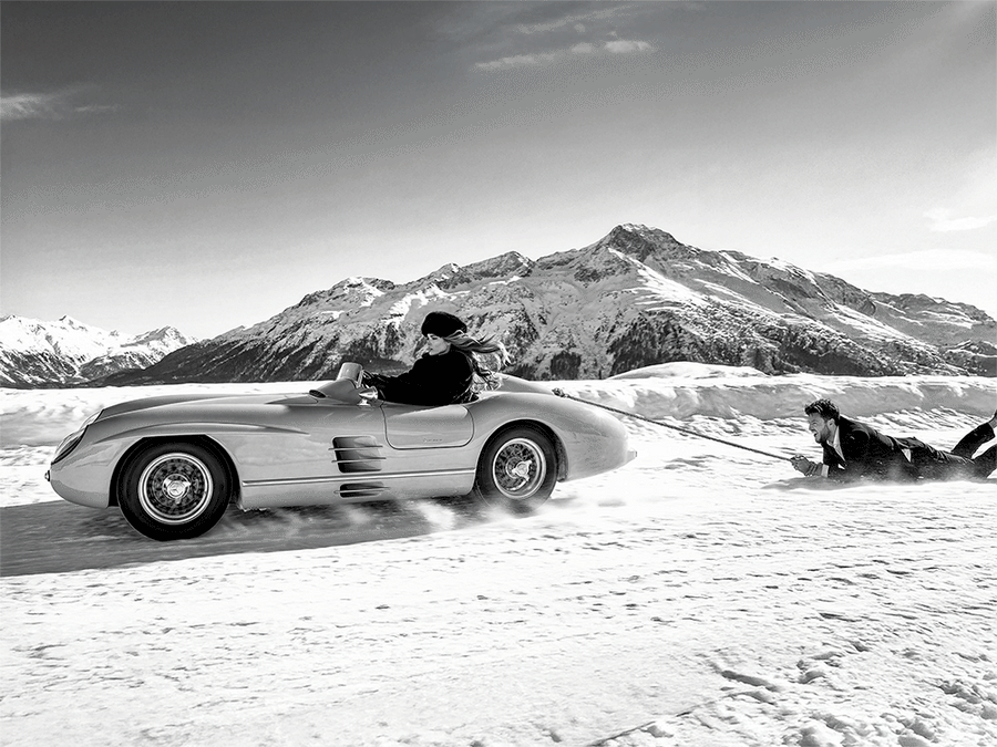 Woman in SLR Black and White